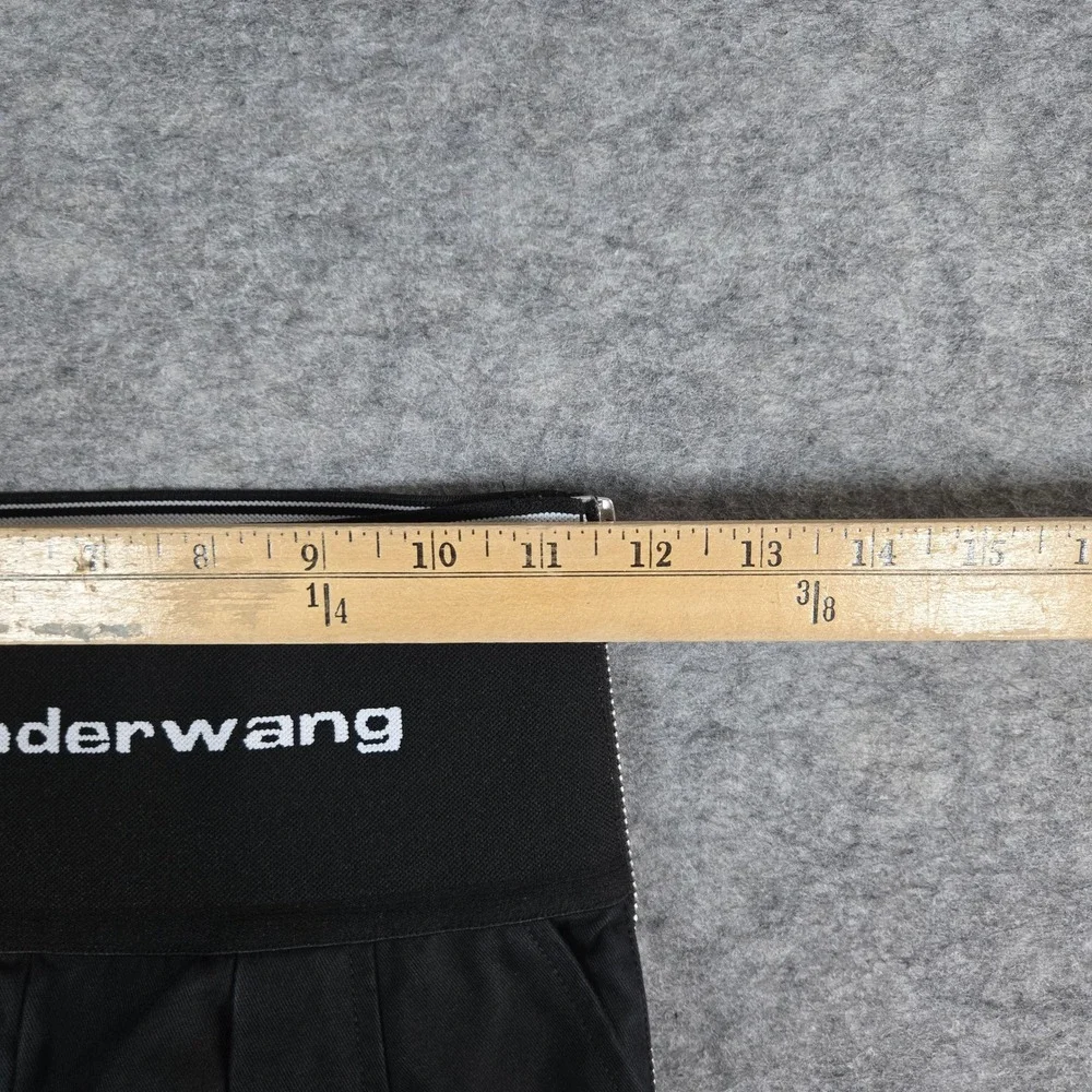 Alexander‎ Wang Black Logo Waistband Pleated Shorts Womens 0